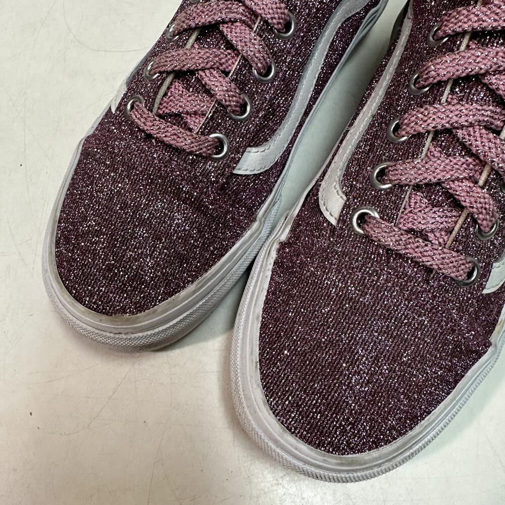 VGUC Vans Women's Old Skool Orchid Pink Metallic Glitter Skate Shoe 90s Y2K 6.5 - Picture 7 of 10